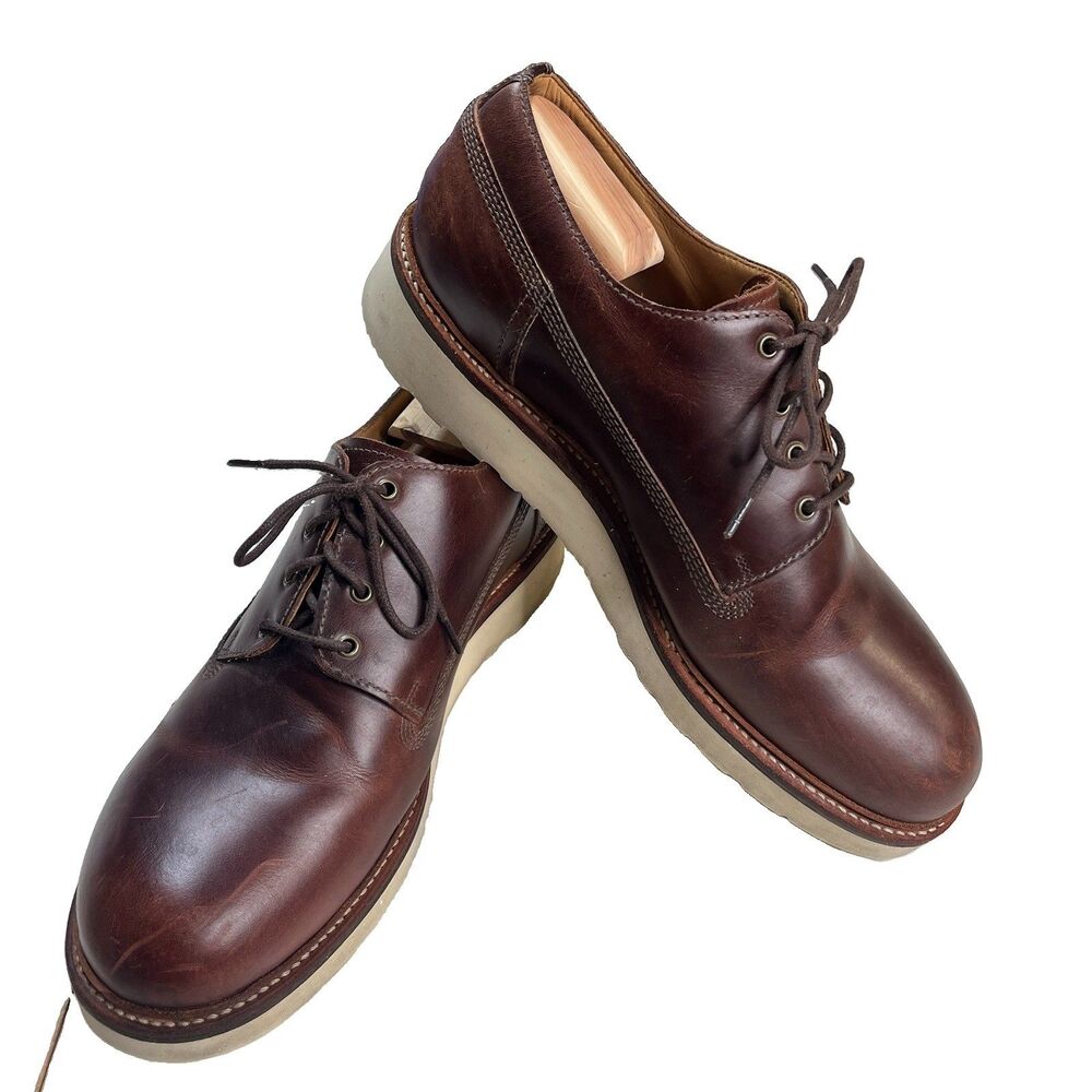 Grenson Men's Brown Leather Derby Shoes UK 12 F / US 13 Extralight Wedge Sole